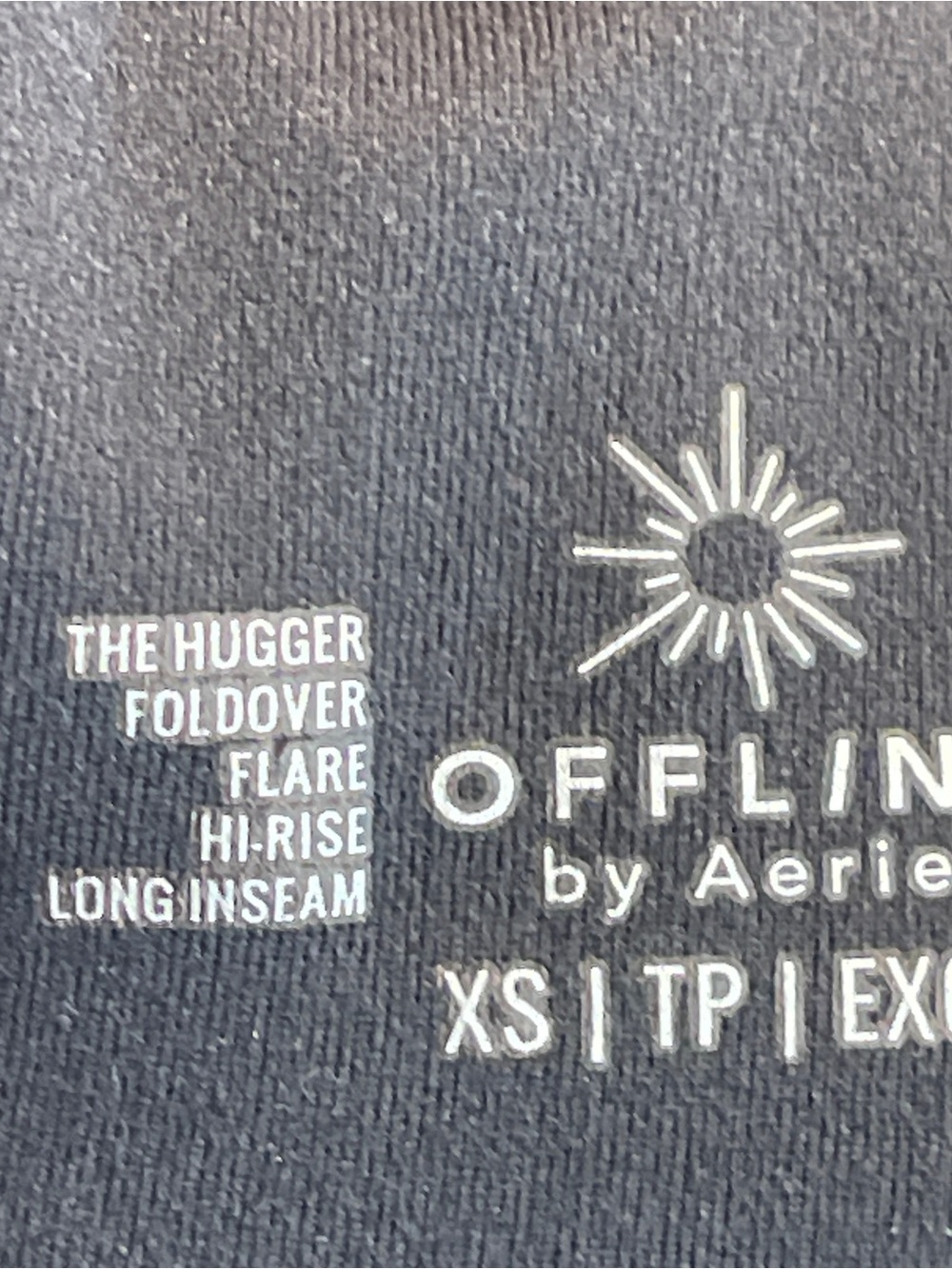 aerie The Hugger Black Foldover Waist Flare Pants - Picture 7 of 7